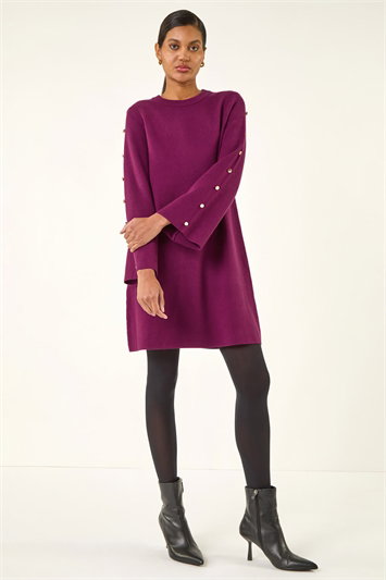 Buttoned Knit Dress 14819032