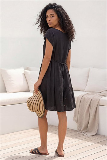 Cotton Trim Detail Mini Dress 14834208