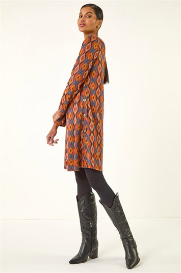 Geo Print Stretch Swing Dress 14784426