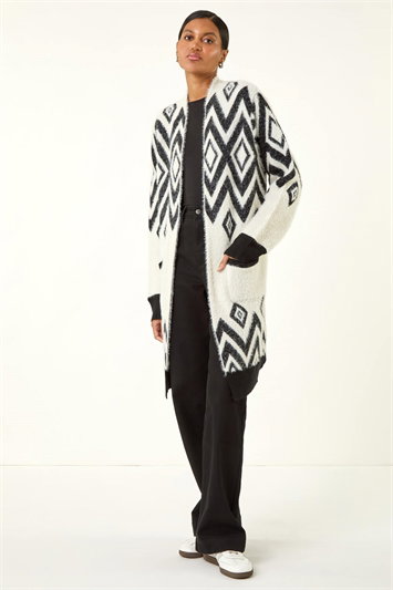 Argyle Longline Knit Cardigan 16206408