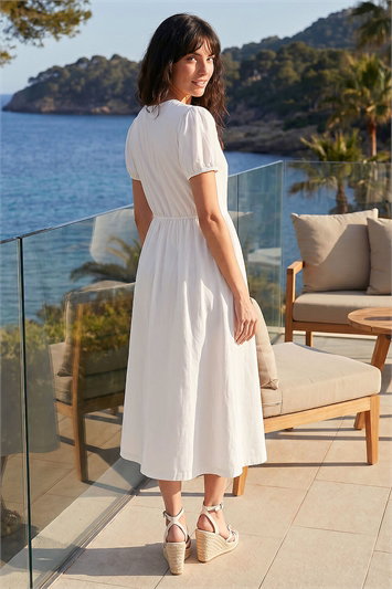 Cotton Crochet Trim Dress 14867794