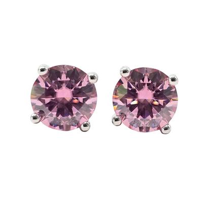Pink Pink Tourmaline Moissanite Crystal Sterling Silver Earrings