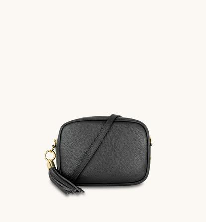 Black The Tassel Black Leather Crossbody Bag