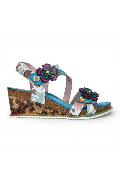 Blue Womens Cushioned Wedge Sandals-Bonito-32