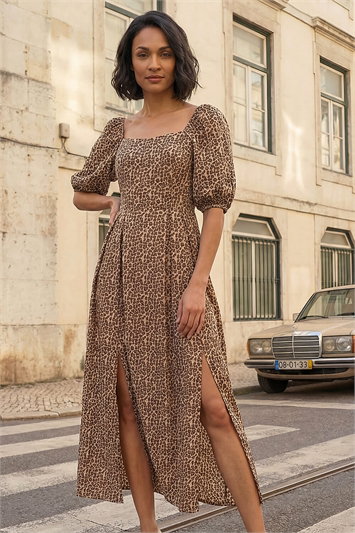 Dusk Animal Print Midi Dress 14884816