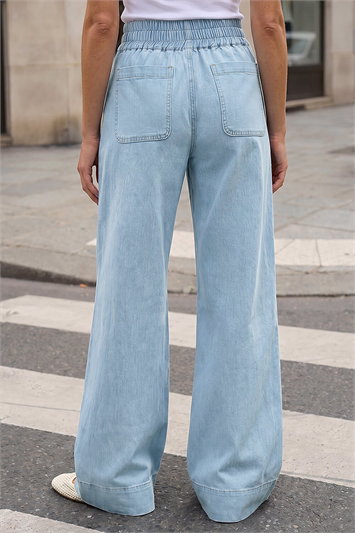 Cotton Stretch Wide Leg Jean 18100143