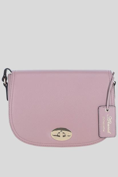 Black 'Stellia' Real Leather Crossbody Bag With Twist Lock