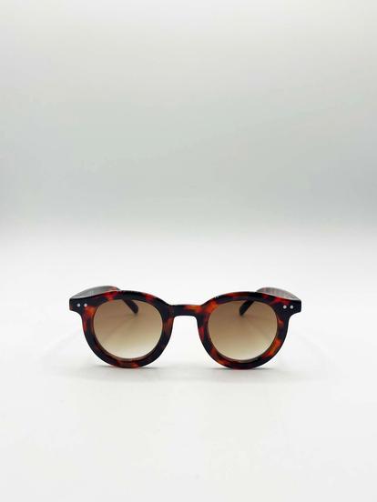 Bold Rounded Sunglasses in Tortoiseshell M000029199