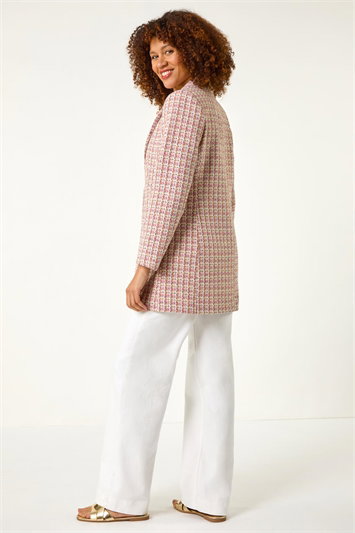 Check Single Breasted Boucle Jacket 15036672