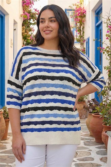 Curve Wave Stripe Jumper 16343909