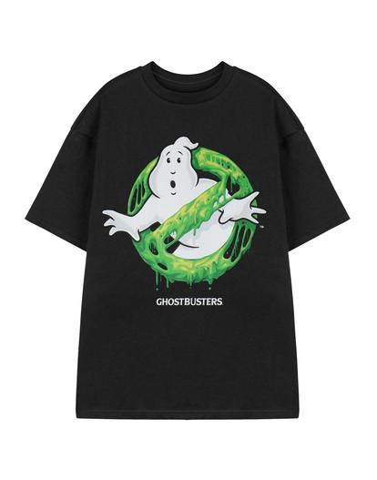 Black Ghostbusters Slime Logo T-Shirt
