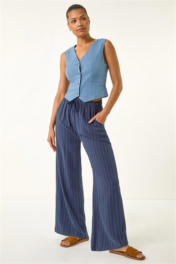 Cotton V-Neck Button Through Waistcoat 10207429
