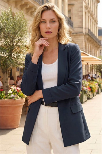 Blue Tailored Collar & Revere Blazer