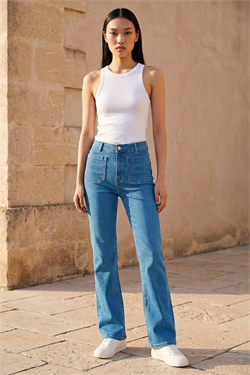 Blue Dusk Front Pocket Bootcut Jeans