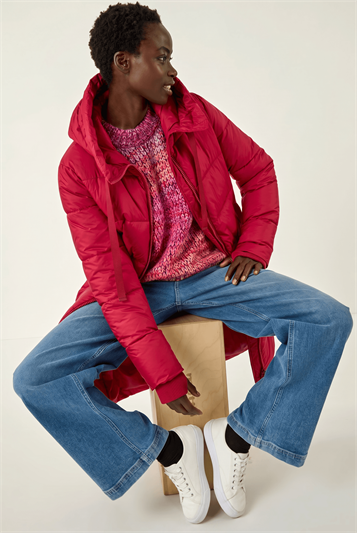 Longline Padded Hooded Coat 12040178