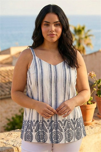 Curve Strappy Broderie Hem Vest 20156908