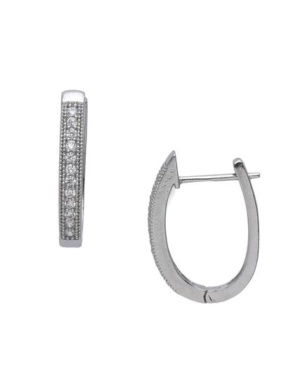 Metallic Slim Pavé Hoop Earrings
