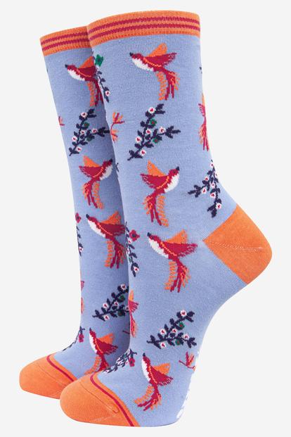 Hummingbird Floral Bamboo Socks M000029319