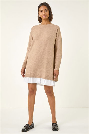 Mock Shirt Knitted Dress 14765459
