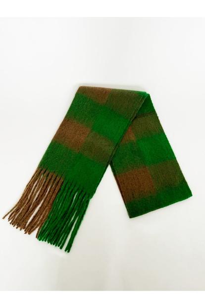 Green Chunky Check Scarf