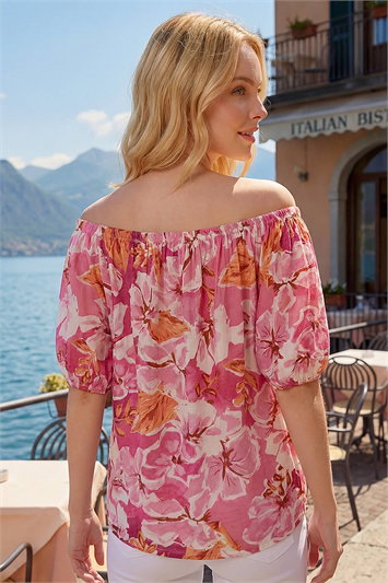 Floral Print Bardot Top 19495972