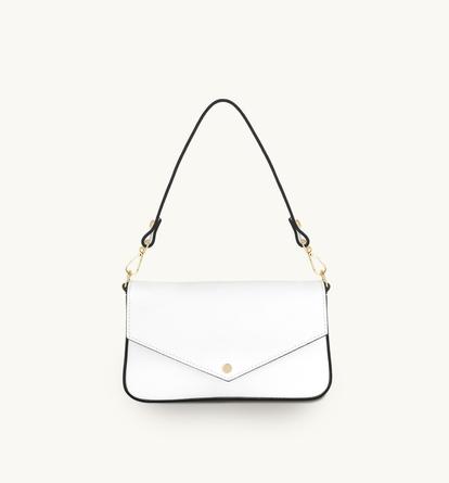 White The Munro White Leather Shoulder Bag