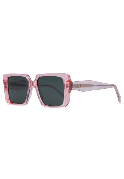 Red Chunky Transparent Square Sunglasses