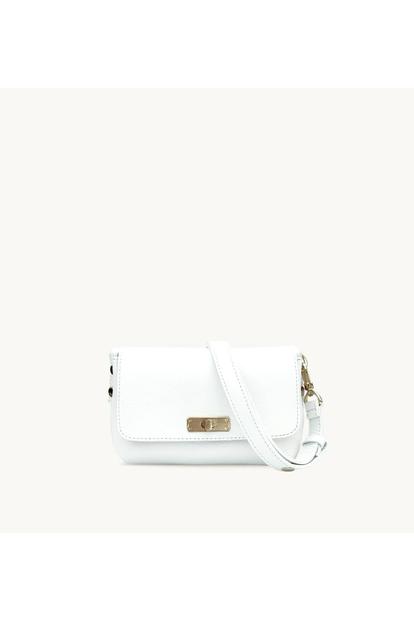 White The Maisie Mini White Leather Bag