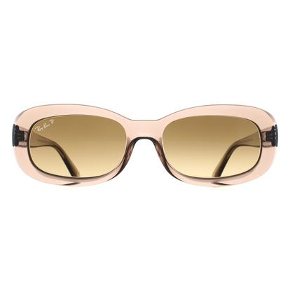 Brown Oval Transparent Beige Brown Gradient Polarized Rb2221