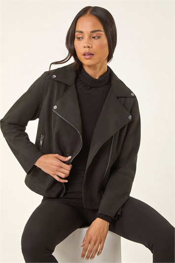 Petite Faux Suede Biker Jacket 15040308