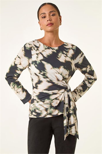 Petite Abstract Tie Side Top 19456708