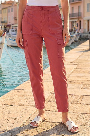 Cotton Cargo Stretch Trousers 18023481