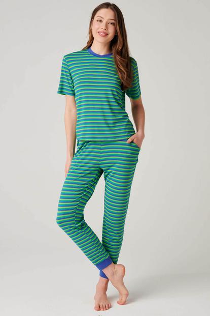 Green "Sunny St Ives" Bamboo Pyjama Set