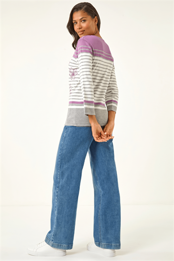 Floral Stripe Knit Jumper 16311838