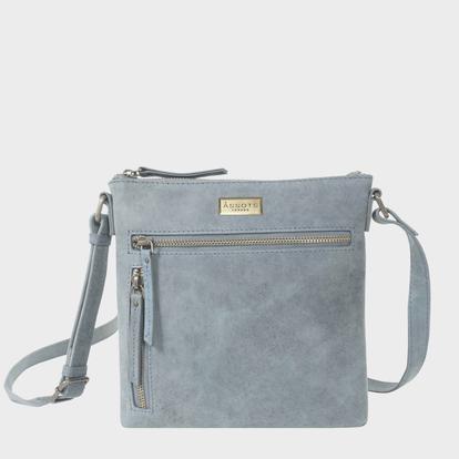 Blue 'Rue' Distressed Real Leather Crossbody Bag