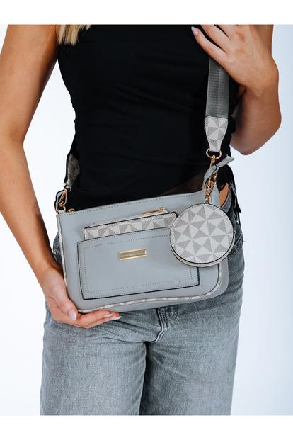 Grey Crossbody With Coin Pouch