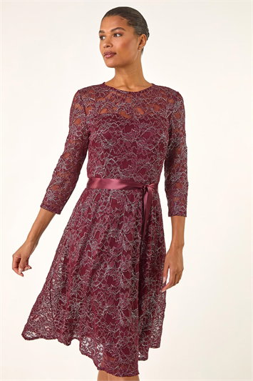 Metallic Lace Stretch Dress 14591678