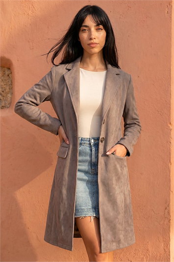 Cream Petite Faux Suede Jacket