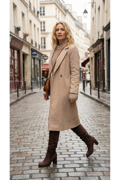 Lunara Suede Knee High Block Heel Boots M000016172