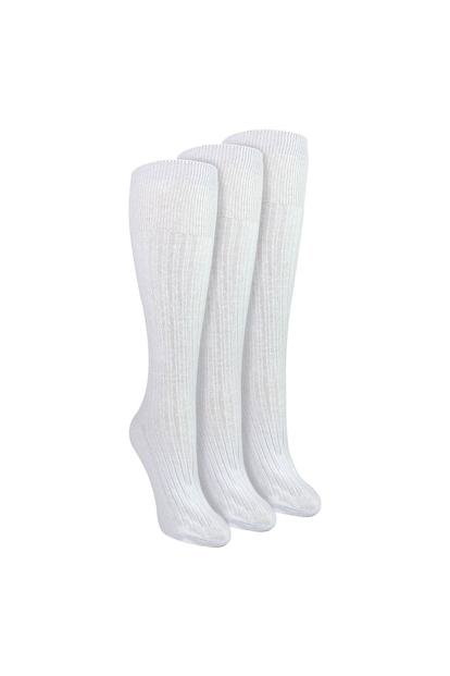 Black Ladies 3 Pack Knee High 100% Cotton Soft Breathable Socks