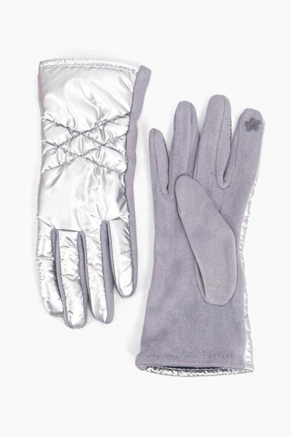 Black Metallic Touch Screen Winter Gloves