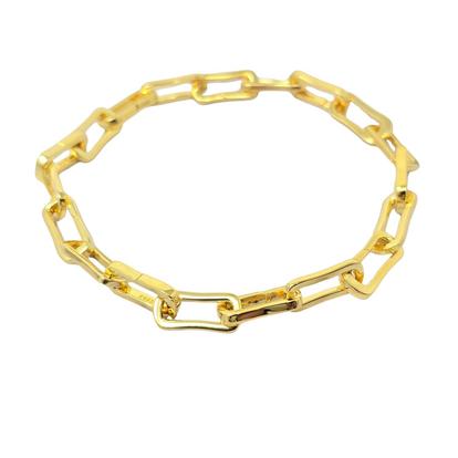 Metallic Customisable Hinged Link Paperclip Charm Bracelet