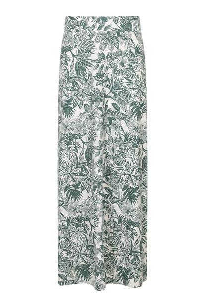 Green Shore Jersey Cotton Blend Long Skirt