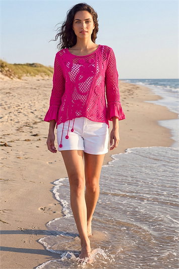 Dusk Floral Crochet Top 16336051