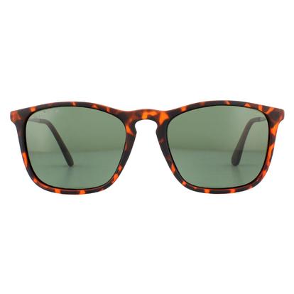 Brown Rectangle Brown Turtle Rubbertouch G15 Green Polarized Sunglasses
