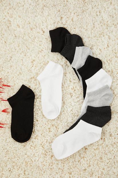 Multi 10 Pack Cotton Knit Ankle Socks