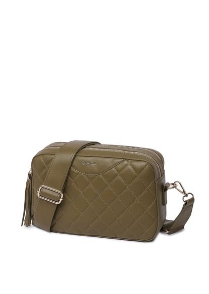 Green Quilted Cross Body Camera Bag