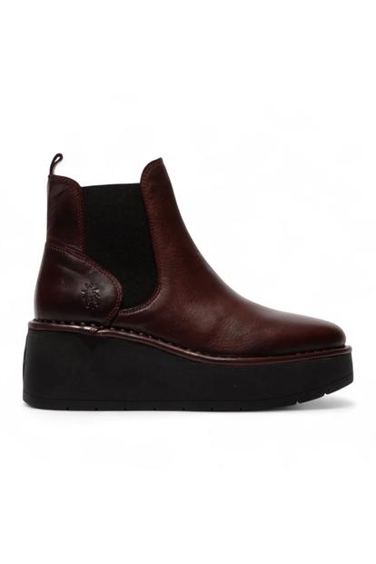 Red Womens Heel Ankle Platform Boots-Hely268