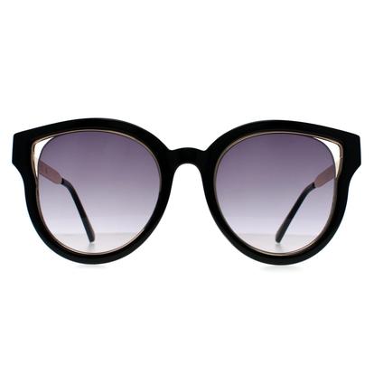 Black Cat Eye Shiny Black And Gold Smoke Gradient Gf0323