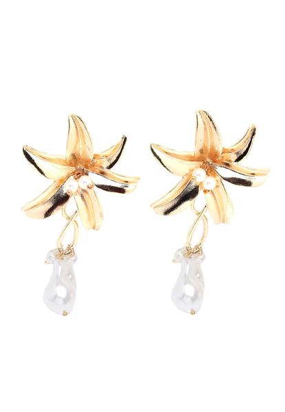 Metallic Floral Earrings